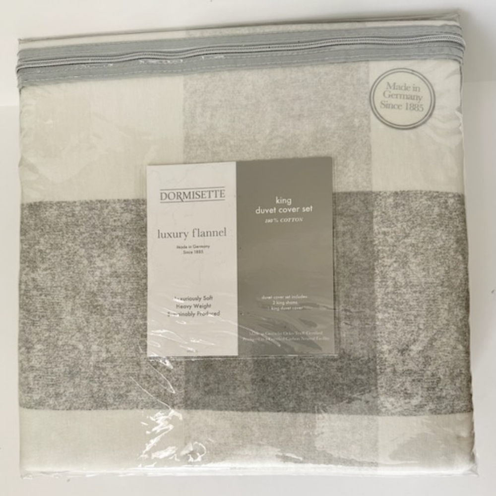 🎁Dormisette Luxury Flannel - King Size Color Block Duvet Cover Set